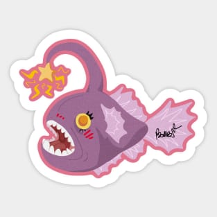 Anime-girl Angler fish Sticker